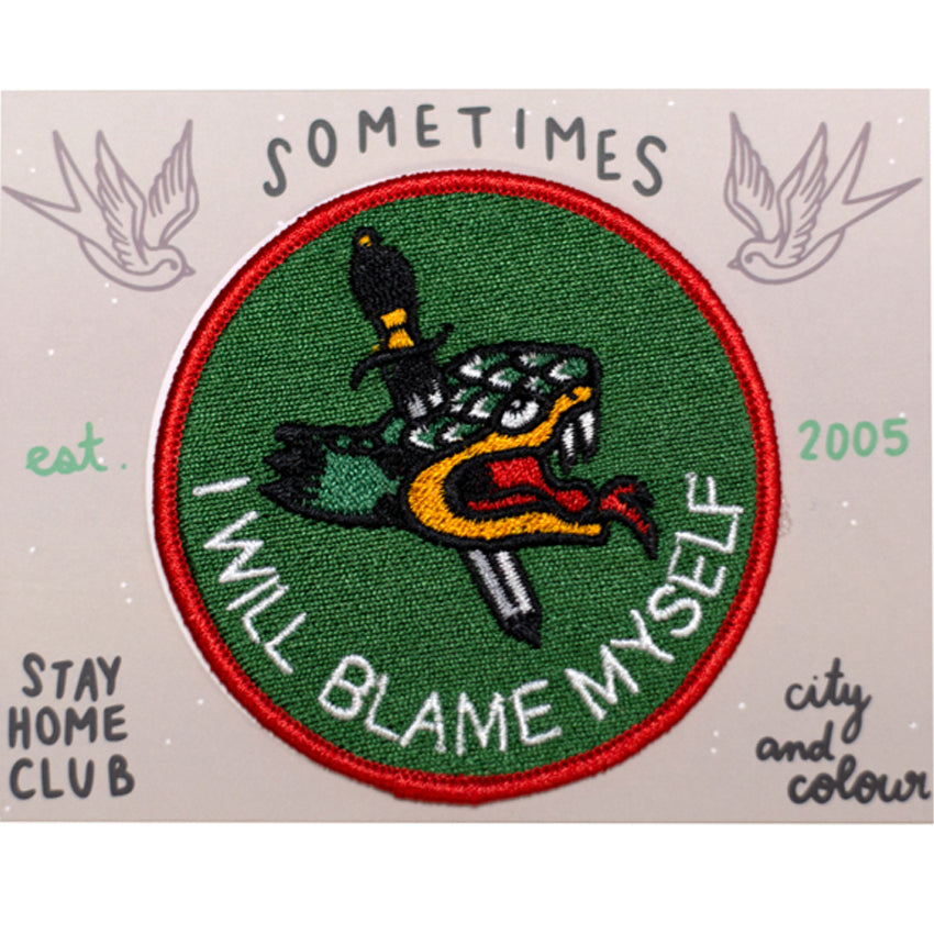 Stay Home Club x City and Colour - "I Will Blame Myself" Embroidered Patch