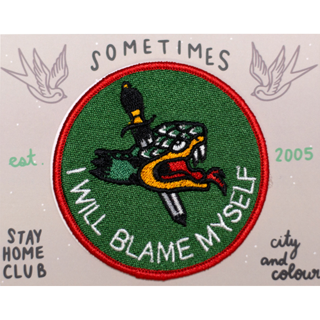 Stay Home Club x City and Colour - "I Will Blame Myself" Embroidered Patch