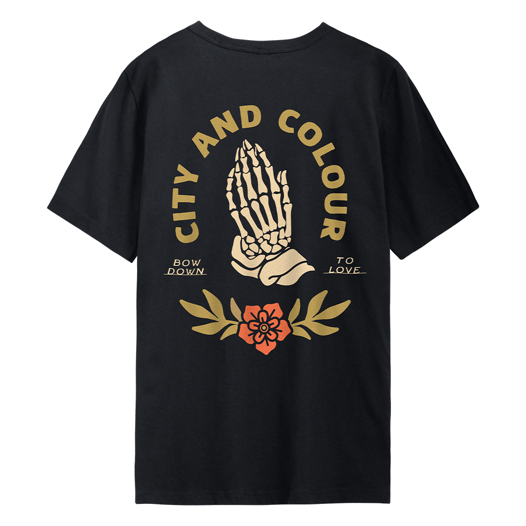 City and Colour Bow Down To Love - Skeleton Hands Black T-Shirt - City ...
